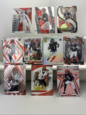 Joe Burrow & Ja'Marr Chase Cincinnati Bengals 10 card lot w/Tee Higgins
